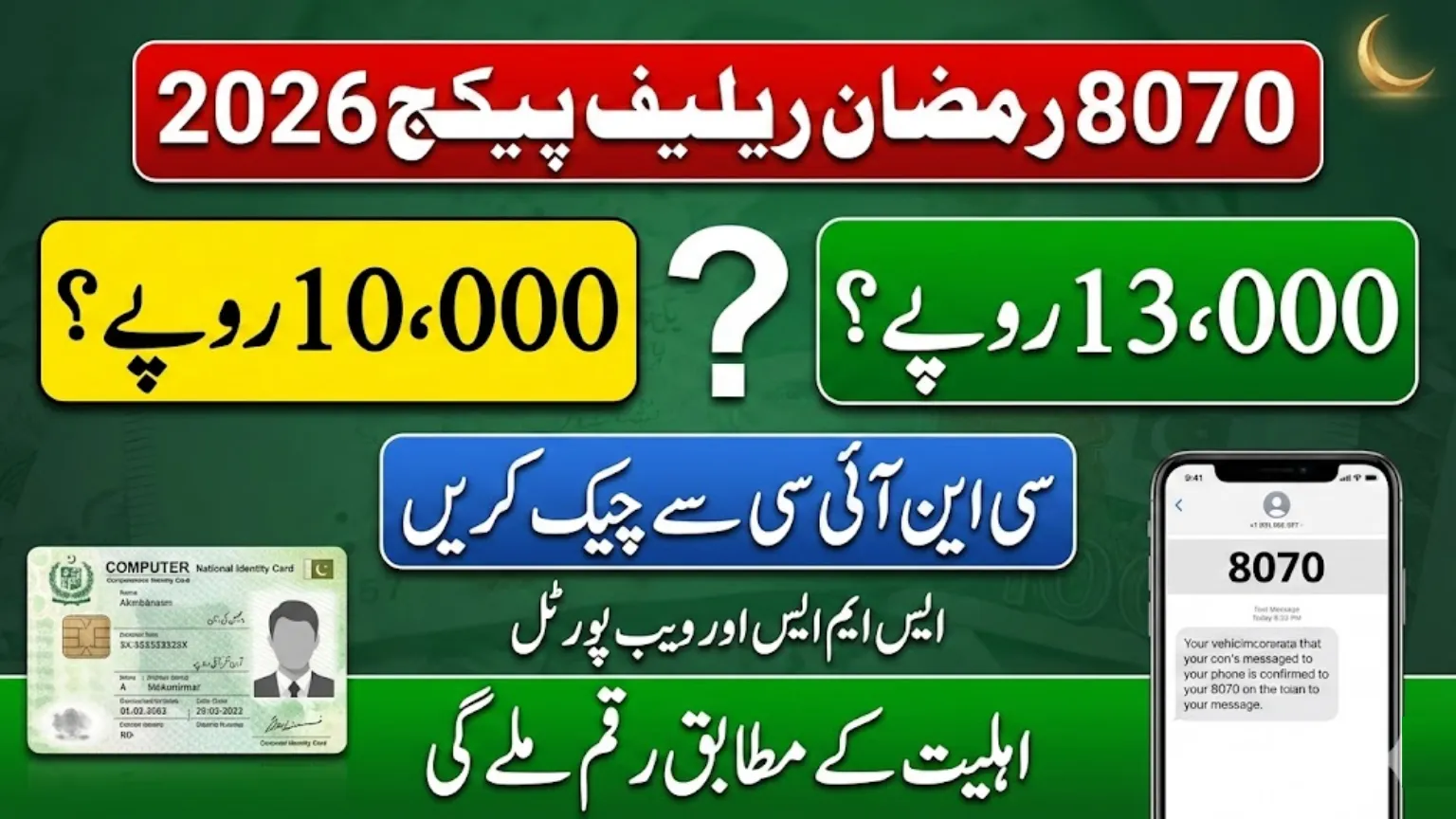 8070 Ramzan Relief Package 2026 CNIC Check via SMS and Web Portal
