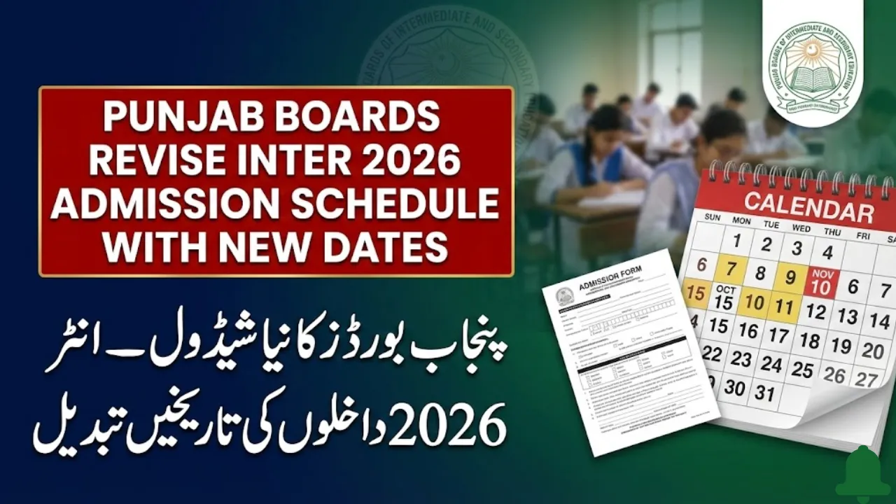 Punjab Boards Revise Inter 2026 Admission Schedule with New Dates