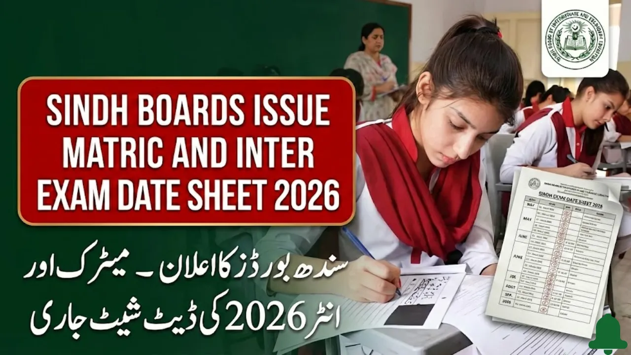 Sindh Boards Issue Matric and Inter Exam Date Sheet 2026