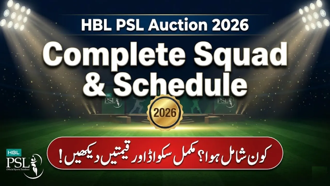 HBL PSL Team Auction Squad 2026 – Complete Schedule and Details